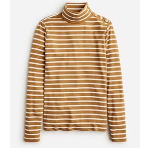 J Crew Vintage rib turtleneck with buttons in stripe Size Medium NWT